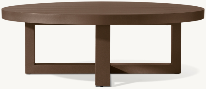 Vue de Face - Aegean Aluminium - Table Basse Ronde - Bronze Architectural