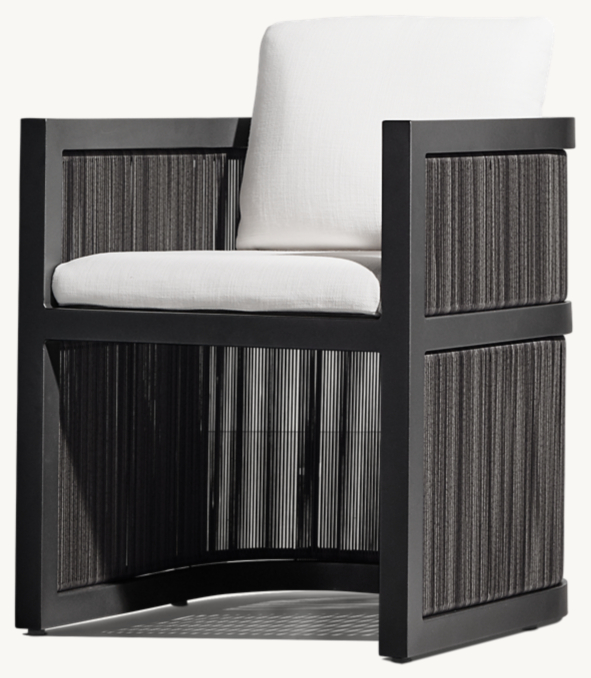 Three Quarter view of Capri Dining Armchair Cushions 