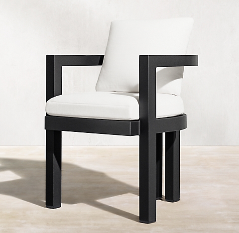Dining Chairs Rh, Black And White Leather Dining Room Chair With Arms