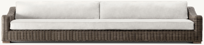 144&#34; Luxe sofa shown in Terra. Cushions shown in Sand Perennials&#174; Performance Textured Linen Weave.