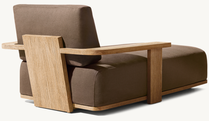 Three Quarter Back view of Tavira Chaise  - Frame Only 