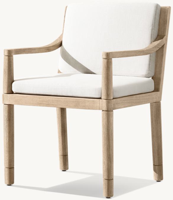 Three Quarter view of Miramar Teak Dining Armchair 