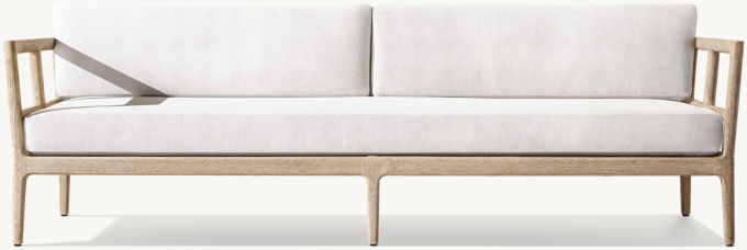 84&#34; sofa shown. Cushions shown in White Perennials&#174; Performance Textured Linen Weave.