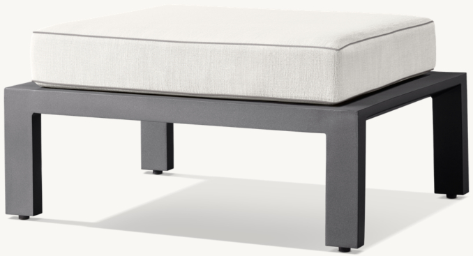 Three Quarter view of Rhodes Aluminum Ottoman  
