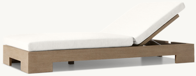 Shown in Weathered Teak/All-Weather Wicker. Cushions shown in White Perennials® Performance Textured Linen Weave.