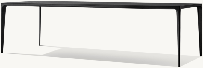 Three Quarter view of Vietri Aluminum Rectangular Dining Table 