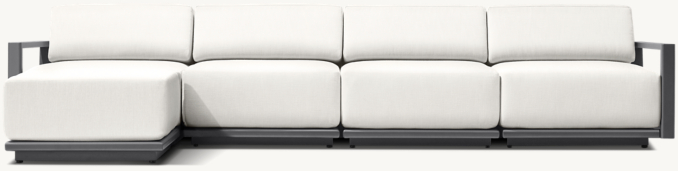 Front view of Belize Aluminum Modular Sofa-Chaise Sectional   