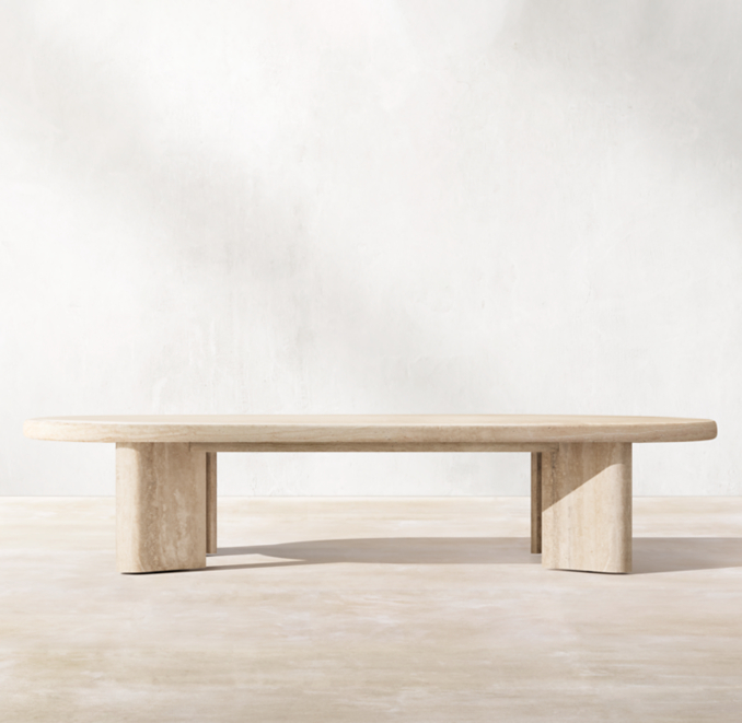 Trento Travertine Rectangular Coffee Table