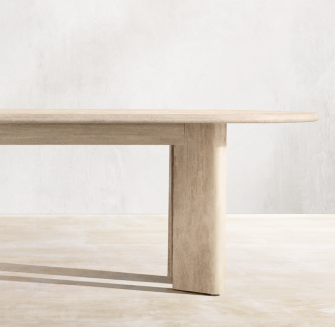 Trento Travertine Rectangular Dining Table