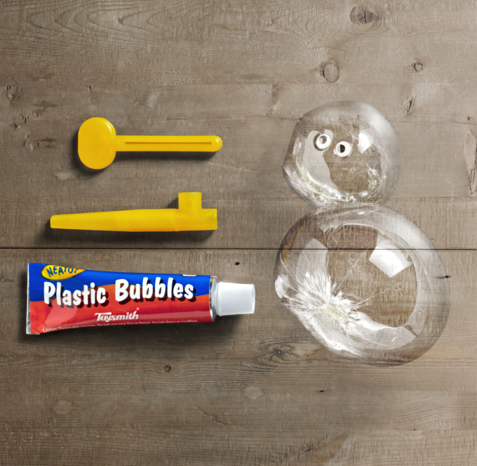 plastic blow up bubbles