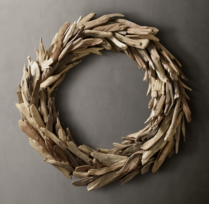 Front view of Driftwood Wreath 