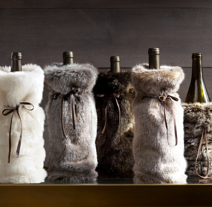 Luxe Faux Fur Wine Bag