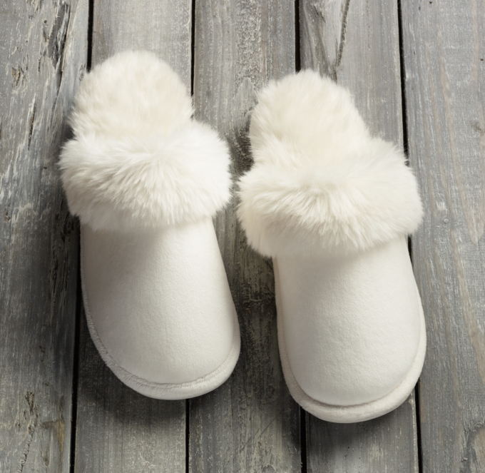 restoration hardware slippers faux fur