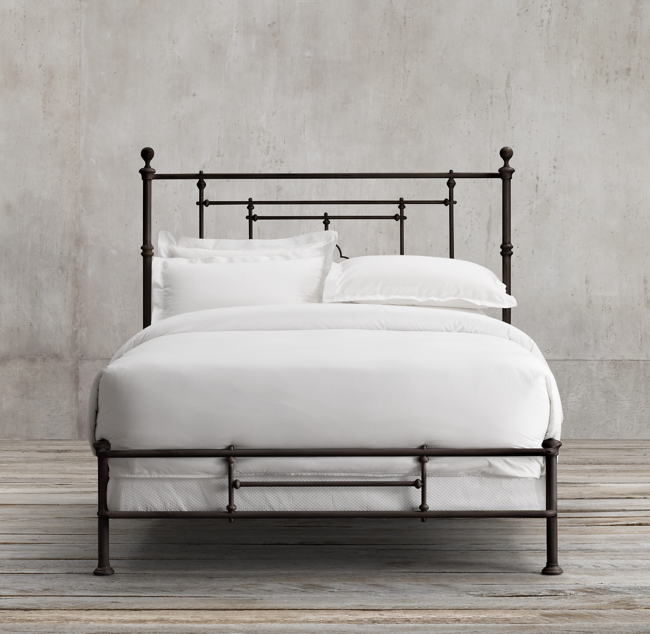 19th C Quatrefoil Iron Bed