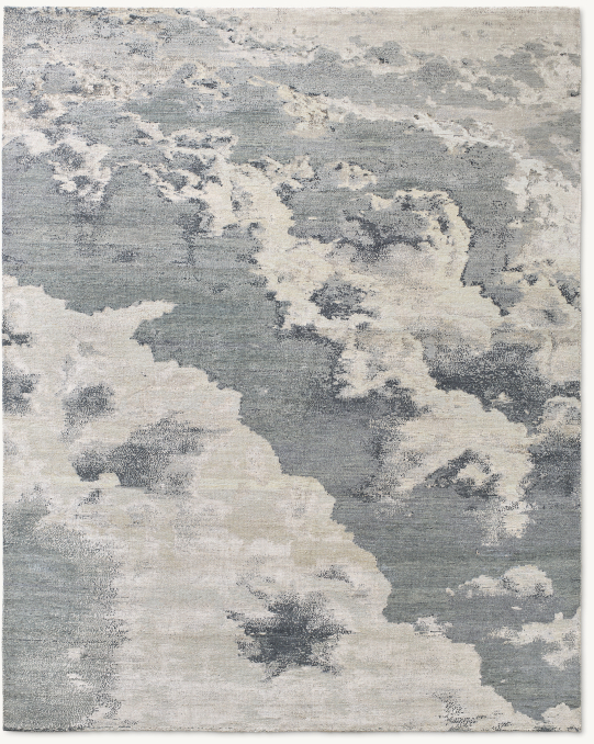 Overhead view of Nuvole Wool & Silk Rug 