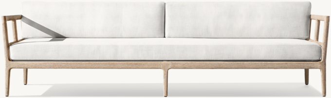 108&#34; sofa shown. Cushions shown in White Perennials&#174; Performance Textured Linen Weave.