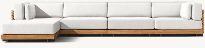 Caicos Teak Modular Sofa-Chaise Sectional