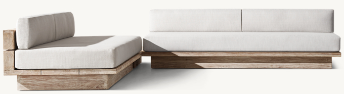 Menorca Modular L-Sectional With Square Table