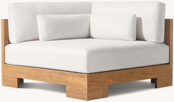 Vue de Trois Quarts - Ubud - Fauteuil D'Angle Modulable - Teck Naturel