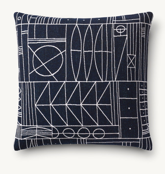 Scribe Geo Outdoor Pillow Cover by Kerry Joyce/Heather Rosenman - Square