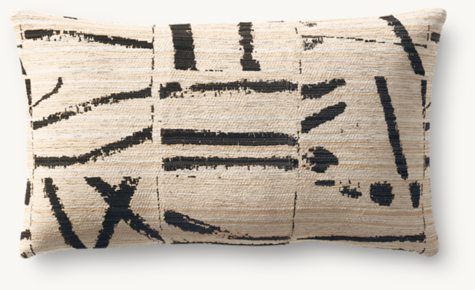 Sumi Brushstroke Outdoor Pillow Cover - Lumbar
