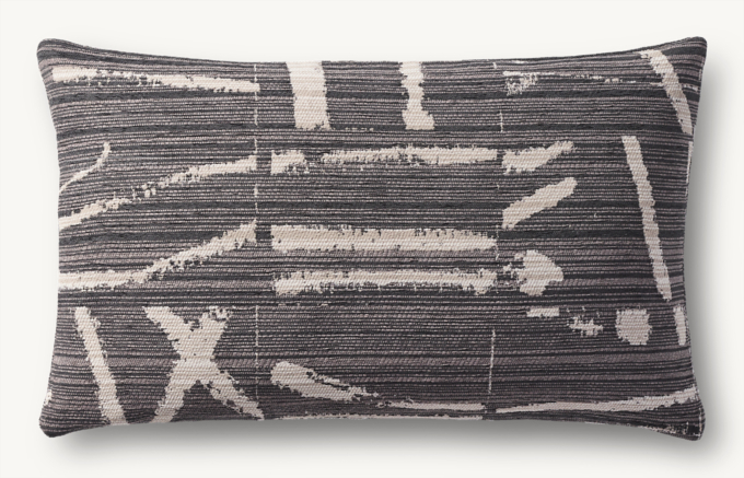 Sumi Brushstroke Outdoor Pillow Cover - Lumbar