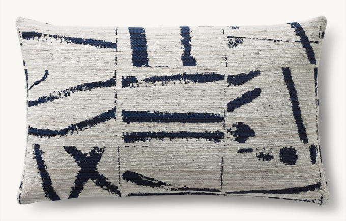 Sumi Brushstroke Outdoor Pillow Cover - Lumbar