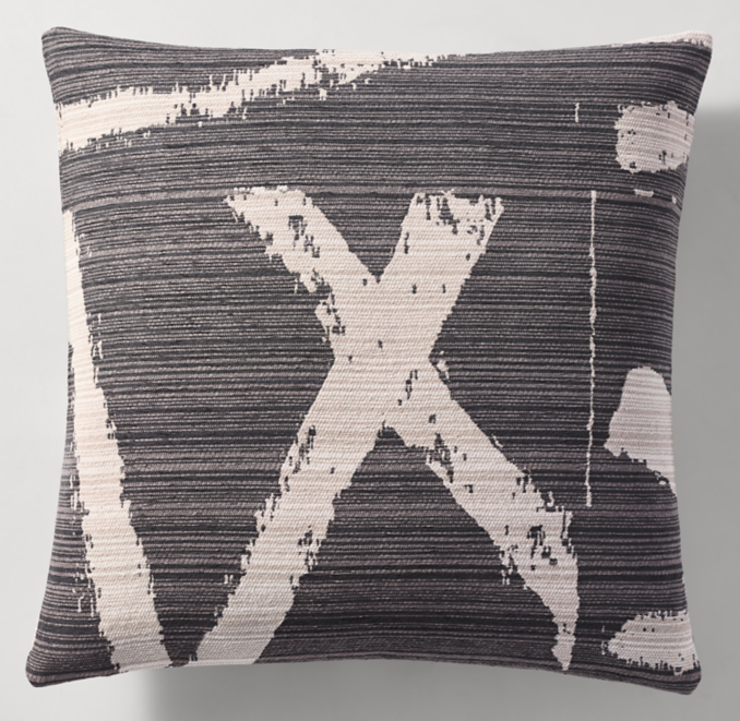 Sumi Large Brushstroke Outdoor Pillow Cover Square