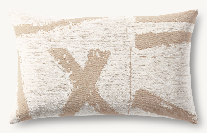 Sumi Large Brushstroke Outdoor Pillow Cover - Lumbar