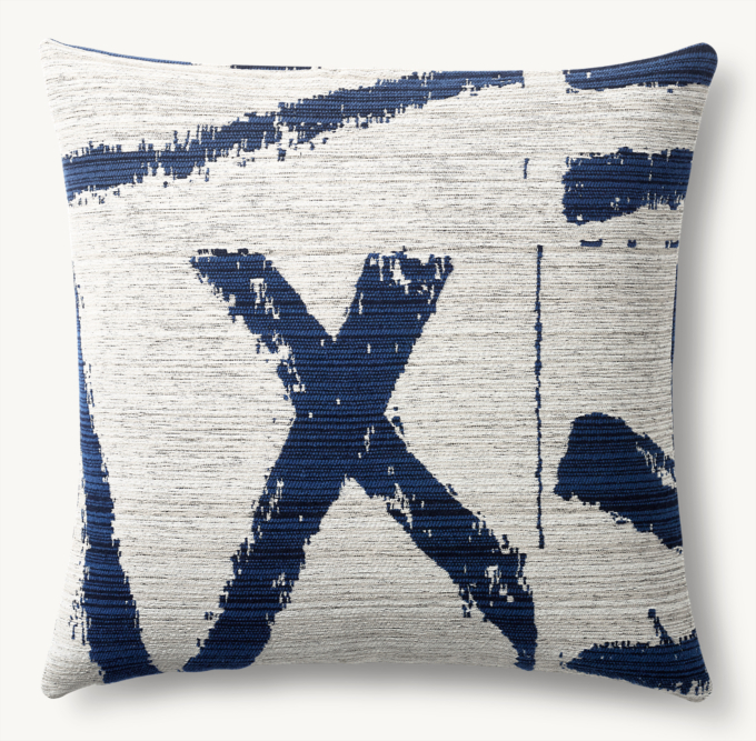 Sumi Large Brushstroke Outdoor Pillow Cover - Square