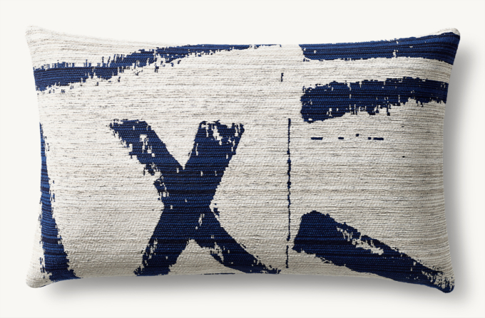 Sumi Large Brushstroke Outdoor Pillow Cover - Lumbar