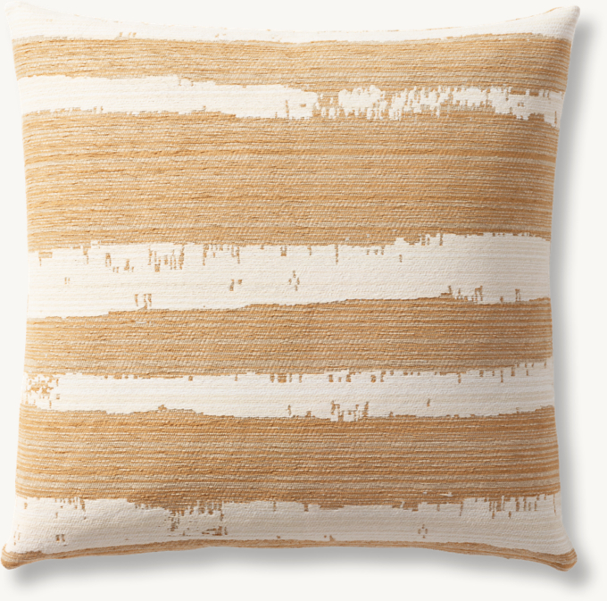 Sumi Brushstroke Stripe Outdoor Pillow Cover - Square