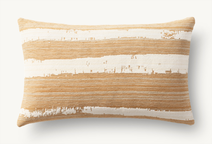 Sumi Brushstroke Stripe Outdoor Pillow Cover - Lumbar