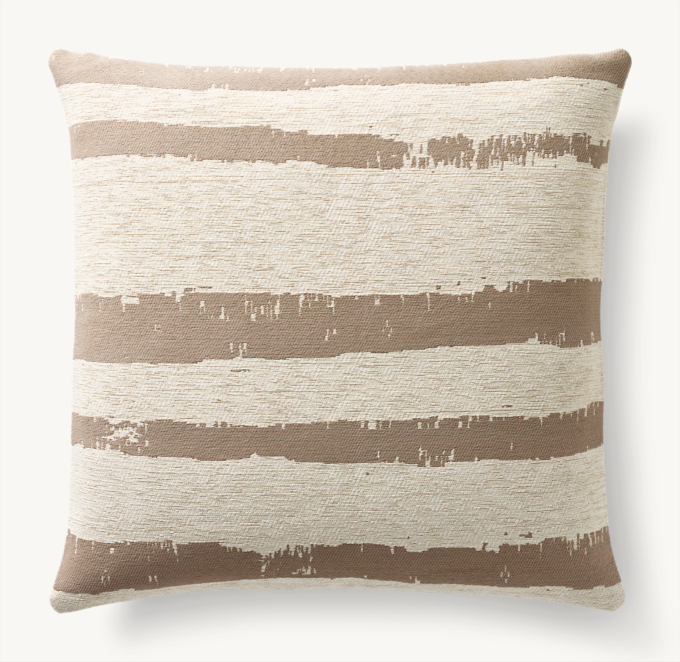 Sumi Brushstroke Stripe Outdoor Pillow Cover - Square