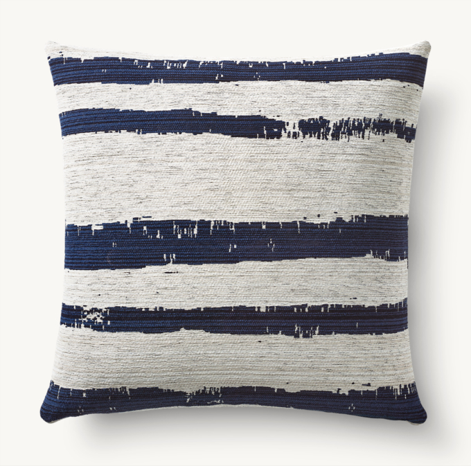 Sumi Brushstroke Stripe Outdoor Pillow Cover - Square