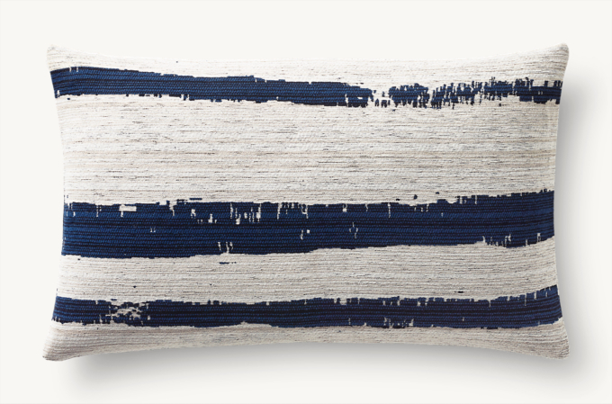 Sumi Brushstroke Stripe Outdoor Pillow Cover - Lumbar
