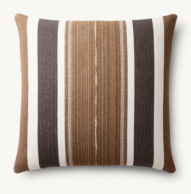 Mojave Banded Outdoor Pillow Cover - Square