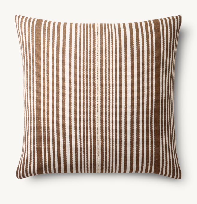 Mojave Narrow Stripe Outdoor Pillow Cover - Square