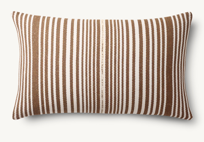 Mojave Narrow Stripe Outdoor Pillow Cover - Lumbar