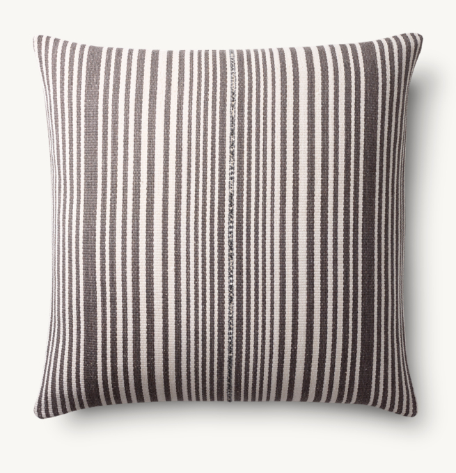 Mojave Narrow Stripe Outdoor Pillow Cover - Square