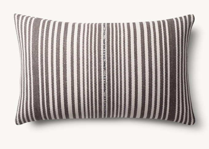 Mojave Narrow Stripe Outdoor Pillow Cover - Lumbar