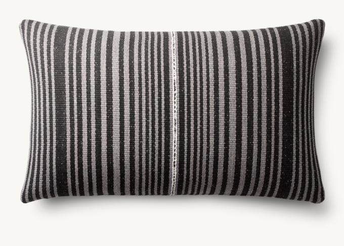 Mojave Narrow Stripe Outdoor Pillow Cover - Lumbar