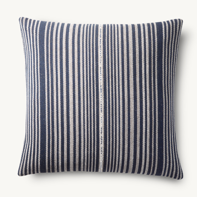 Mojave Narrow Stripe Outdoor Pillow Cover - Square