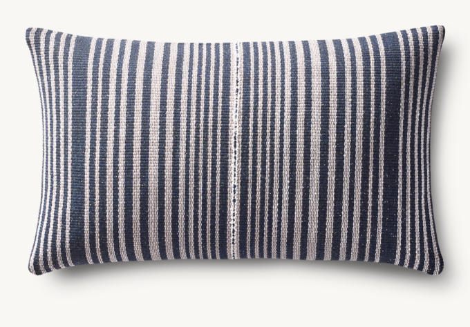 Mojave Narrow Stripe Outdoor Pillow Cover - Lumbar