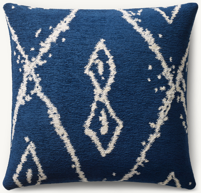 Overhead view of Savona Moroccan Elongated Diamond Outdoor Pillow Cover - Square 