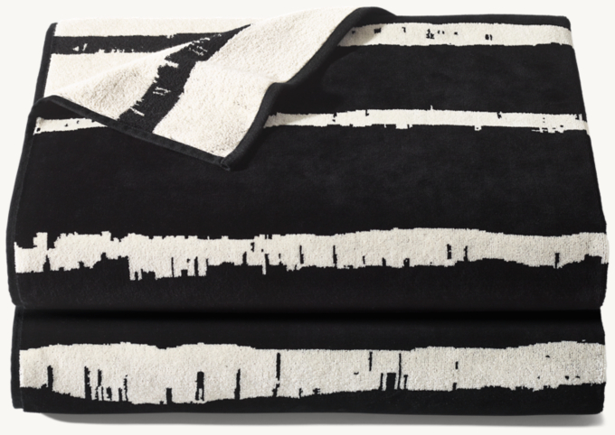 Sumi Brushstroke Stripe Beach Towel