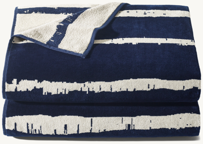 Sumi Brushstroke Stripe Beach Towel