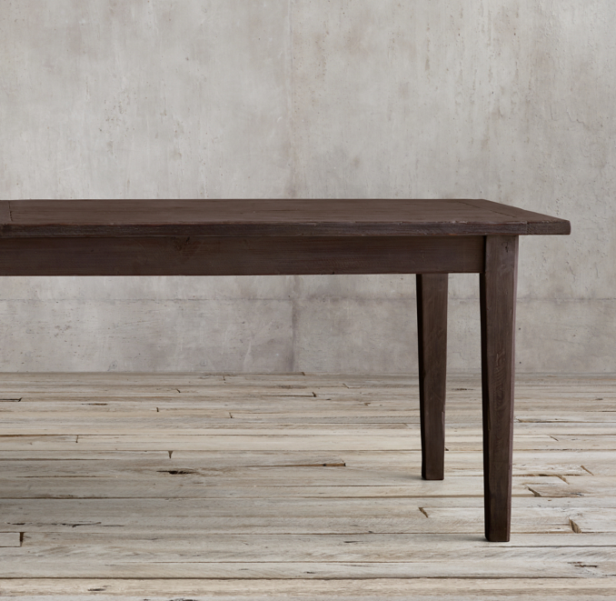 Detail view of 1900S Boulangerie Rectangular Extension Dining Table - Salvaged Brown 