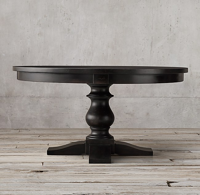 17th C Monastery Round Dining Table, Black Round Dining Table 60 Inch