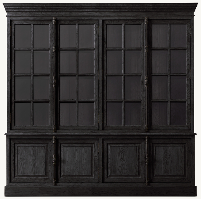 Front view of French Casement 4-Door Sideboard & Hutch 